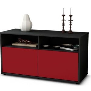 Lowboard Alegra | Korpus Anthrazit | Front in Bordeaux | 92x49x35cm (BxHxT)