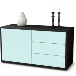 Lowboard Alessandra | Korpus Anthrazit | Front in Mint | 92x49x35cm (BxHxT)