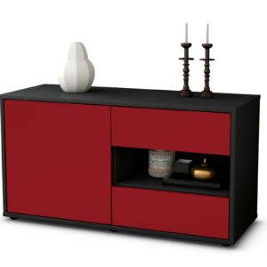 Lowboard Aleyna | Korpus Anthrazit | Front in Bordeaux | 92x49x35cm (BxHxT)