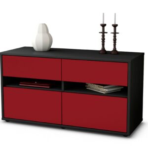 Lowboard Alice | Korpus Anthrazit | Front in Bordeaux | 92x49x35cm (BxHxT)
