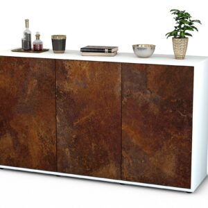 Sideboard Delia | Korpus Weiß | Front in Rost Optik | 136x79x35cm (BxHxT)
