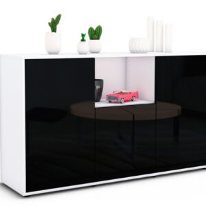Sideboard Demetria, Schwarz (136x79x35cm)
