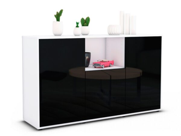 Sideboard Demetria, Schwarz (136x79x35cm)