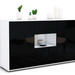 Sideboard Denise, Schwarz (136x79x35cm)