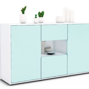 Sideboard Denise | Korpus Weiß | Front in Mint | 136x79x35cm (BxHxT)