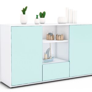 Sideboard Desideria | Korpus Weiß | Front in Mint | 136x79x35cm (BxHxT)