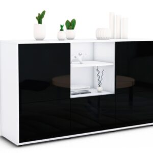 Sideboard Diellza, Schwarz (136x79x35cm)