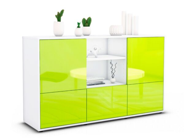 Sideboard Diellza, Grün (136x79x35cm)