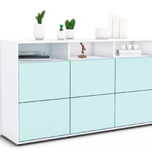 Sideboard Dilara | Korpus Weiß | Front in Mint | 136x79x35cm (BxHxT)
