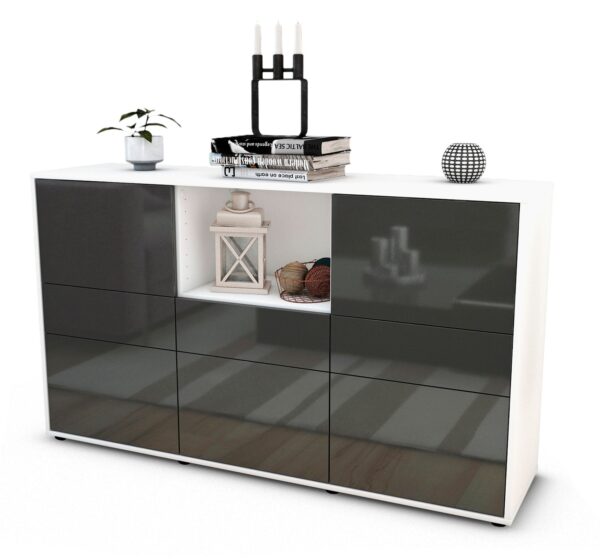 Sideboard Dominika, Grau (136x79x35cm)