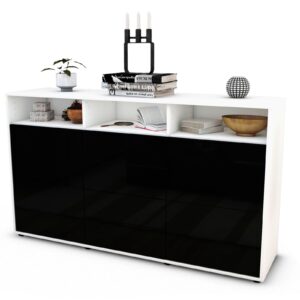 Sideboard Donabella, Schwarz (136x79x35cm)