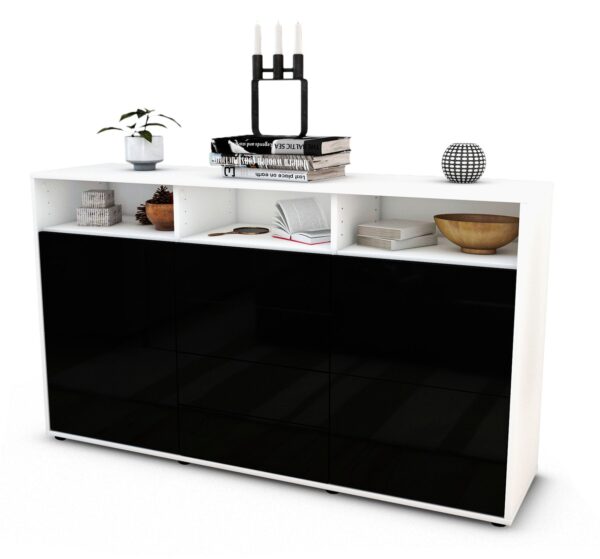 Sideboard Donabella, Schwarz (136x79x35cm)