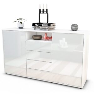 Sideboard Donnice, Weiß (136x79x35cm)