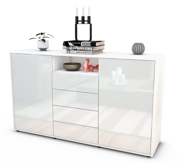Sideboard Donnice, Weiß (136x79x35cm)