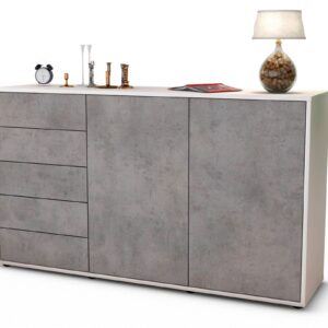 Sideboard Dorentina, Beton (136x79x35cm)