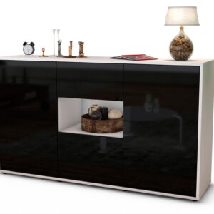 Sideboard Doriana, Schwarz (136x79x35cm)
