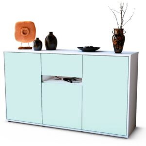 Sideboard Dorina | Korpus Weiß | Front in Mint | 136x79x35cm (BxHxT)