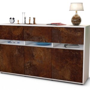 Sideboard Dorinde | Korpus Weiß | Front in Rost Optik | 136x79x35cm (BxHxT)
