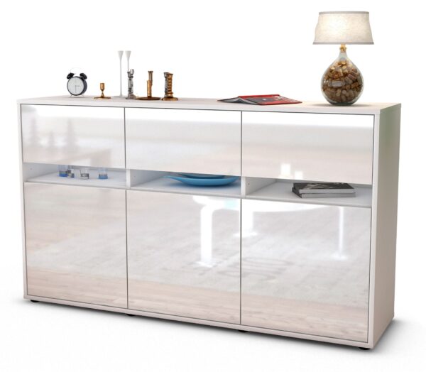 Sideboard Dorinde, Weiß (136x79x35cm)