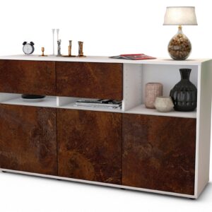 Sideboard Dorotea | Korpus Weiß | Front in Rost Optik | 136x79x35cm (BxHxT)