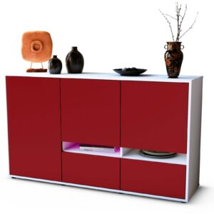 Sideboard Ebe | Korpus Weiß | Front in Bordeaux | 136x79x35cm (BxHxT)