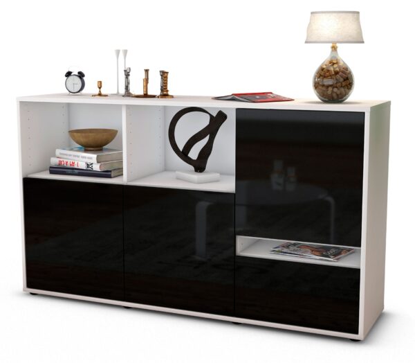 Sideboard Eda, Schwarz (136x79x35cm)