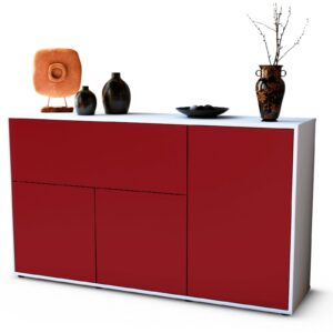 Sideboard Edera | Korpus Weiß | Front in Bordeaux | 136x79x35cm (BxHxT)