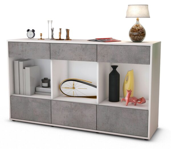Sideboard Efisia, Beton (136x79x35cm)