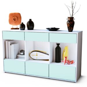 Sideboard Efisia | Korpus Weiß | Front in Mint | 136x79x35cm (BxHxT)