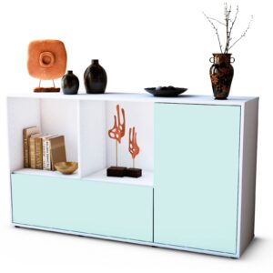 Sideboard Ela | Korpus Weiß | Front in Mint | 136x79x35cm (BxHxT)