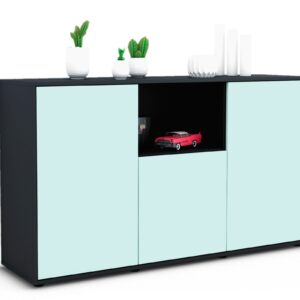 Sideboard Demetria | Korpus Anthrazit | Front in Mint | 136x79x35cm (BxHxT)