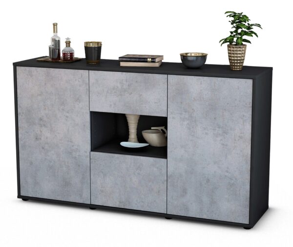 Sideboard Denise, Beton (136x79x35cm)