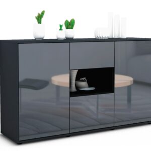 Sideboard Denise, Grau (136x79x35cm)