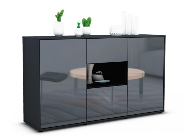 Sideboard Denise, Grau (136x79x35cm)