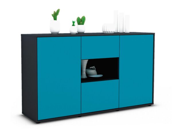 Sideboard Denise, Türkis (136x79x35cm)