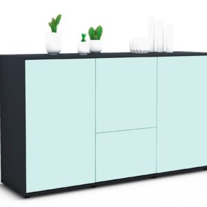 Sideboard Diana | Korpus Anthrazit | Front in Mint | 136x79x35cm (BxHxT)