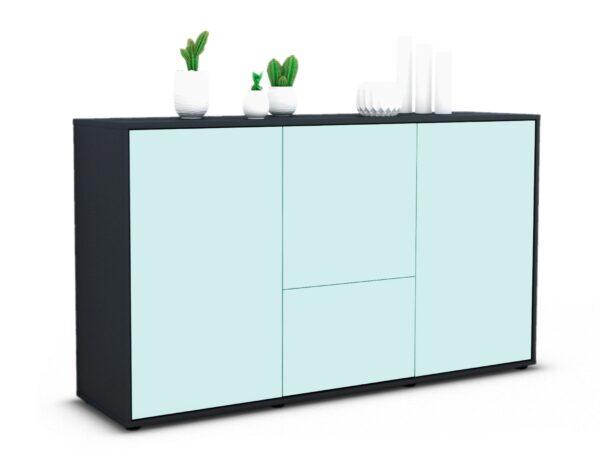 Sideboard Diana | Korpus Anthrazit | Front in Mint | 136x79x35cm (BxHxT)