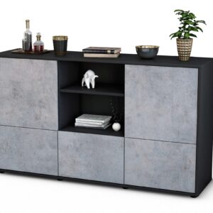 Sideboard Diellza, Beton (136x79x35cm)