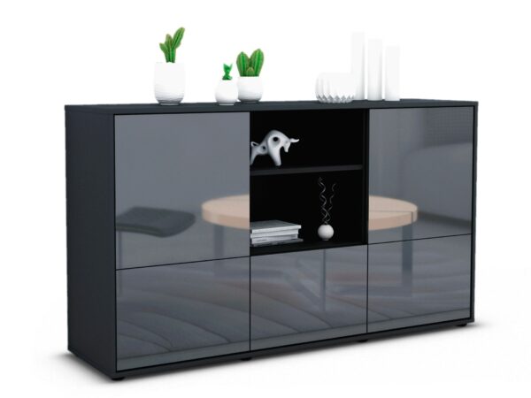 Sideboard Diellza, Grau (136x79x35cm)