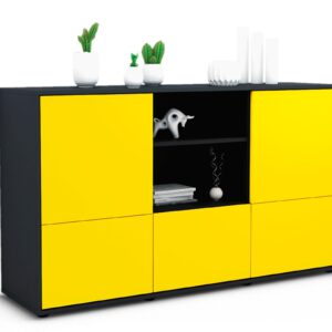 Sideboard Diellza, Gelb (136x79x35cm)