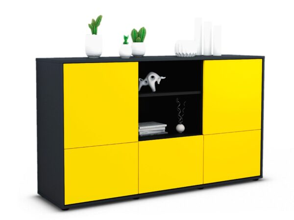 Sideboard Diellza, Gelb (136x79x35cm)