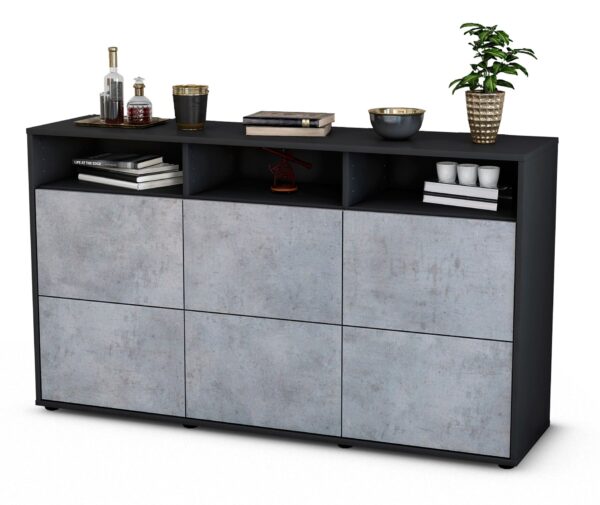 Sideboard Dilara, Beton (136x79x35cm)