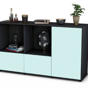 Sideboard Dolcia | Korpus Anthrazit | Front in Mint | 136x79x35cm (BxHxT)