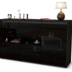 Sideboard Domi, Schwarz (136x79x35cm)