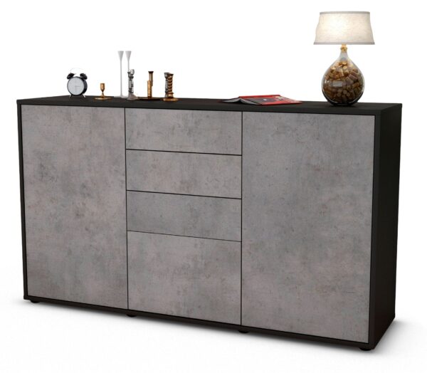 Sideboard Donatella, Beton (136x79x35cm)