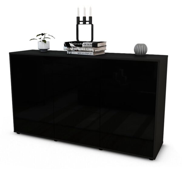 Sideboard Donatella, Schwarz (136x79x35cm)
