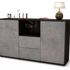Sideboard Donika, Beton (136x79x35cm)