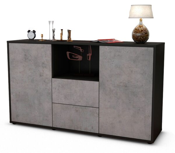 Sideboard Donika, Beton (136x79x35cm)