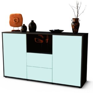 Sideboard Donika | Korpus Anthrazit | Front in Mint | 136x79x35cm (BxHxT)