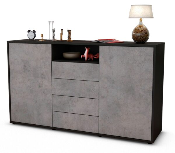 Sideboard Donnice, Beton (136x79x35cm)